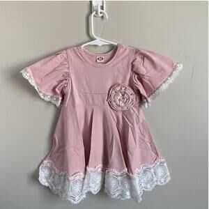 Blush Pink Girls Lace Dress